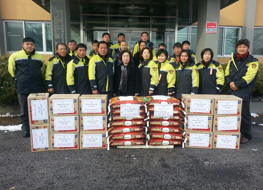 1224 목면 의용소방대 쌀, 라면 기탁