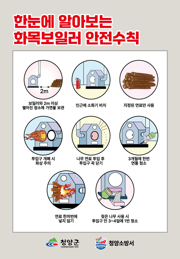 겨울철 전기안전검사 화목보일러-포스터