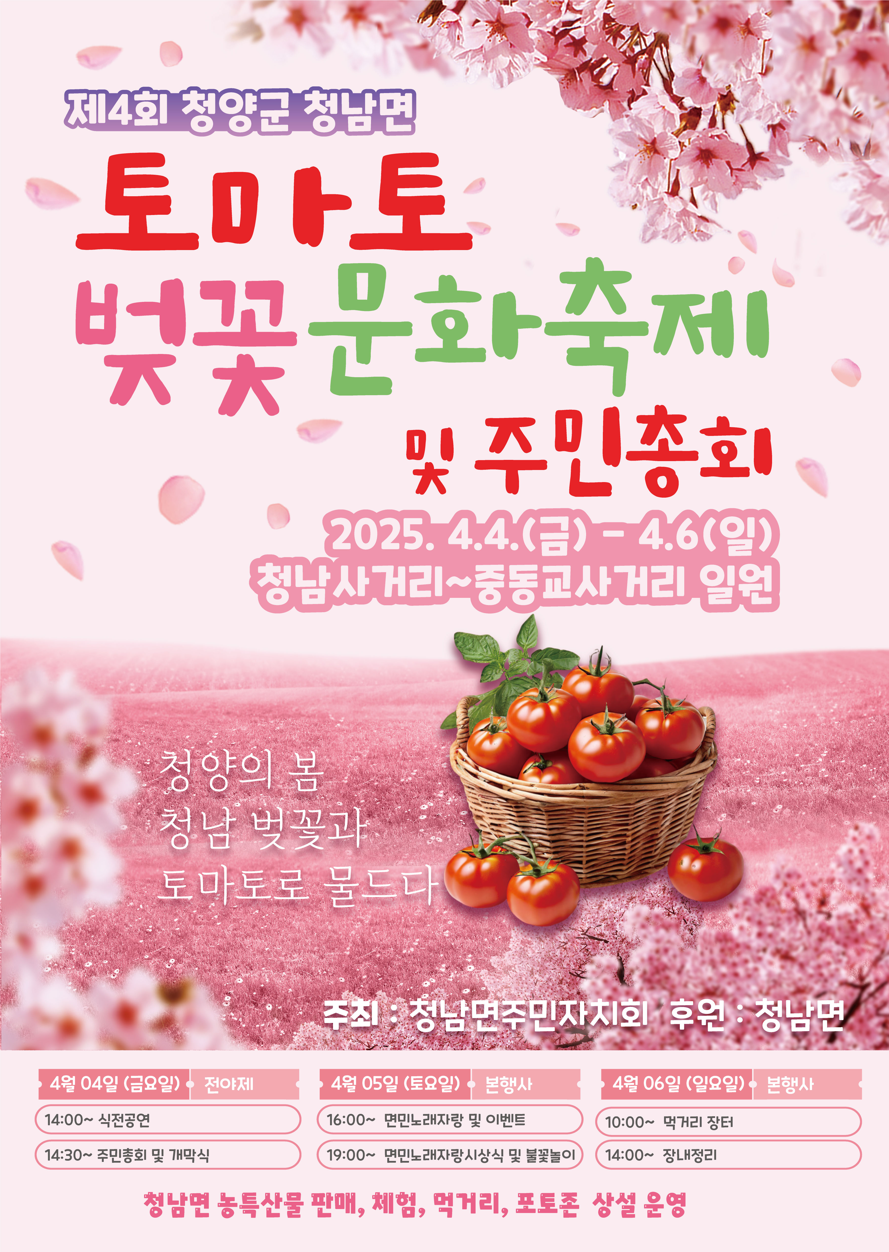 7. 제4회 청남면 토마토 벚꽃 문화축제 (포스터)