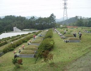 청양군 추석맞이 공설묘지 벌초작업 완료