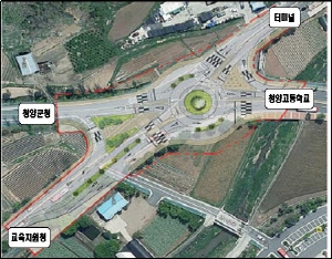 청양군청 앞 회전교차로 설치 추진