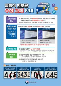 청양군, 자동차 필름식 불량 번호판 무상교체